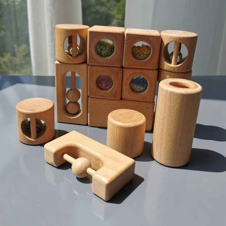 Montessori Wooden Sensory Rattles Set - Oliver & Company Montessori Toys