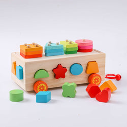 Montessori Wooden Shape Sorter Trailor - Oliver & Company Montessori Toys