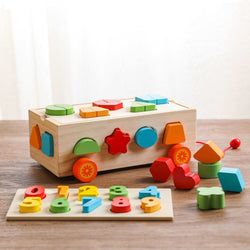 Montessori Wooden Shape Sorter Trailor - Oliver & Company Montessori Toys