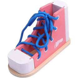 Montessori Wooden Shoelace Sneaker for Toddlers - Oliver & Company Montessori Toys