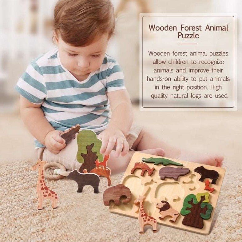 Montessori Wooden Wildlife Puzzle - Oliver & Company Montessori Toys