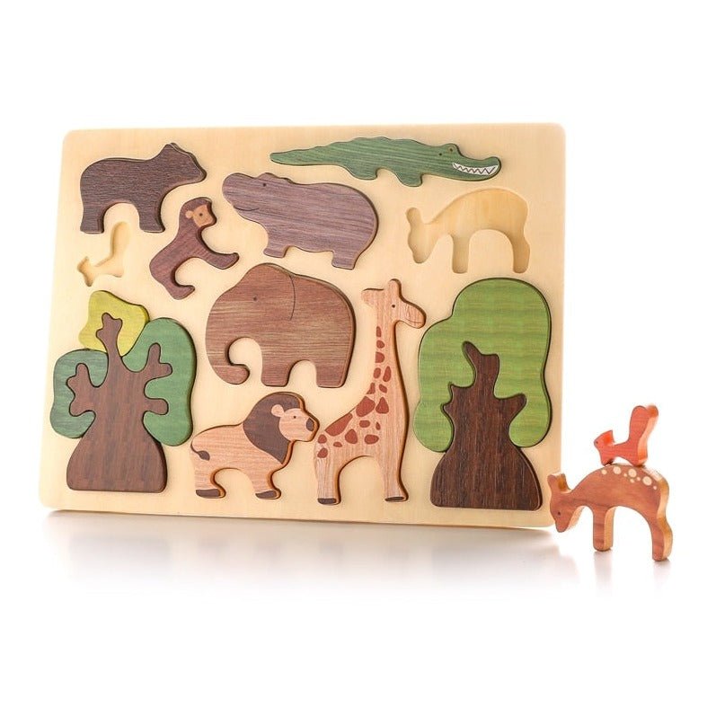 Montessori Wooden Wildlife Puzzle - Oliver & Company Montessori Toys
