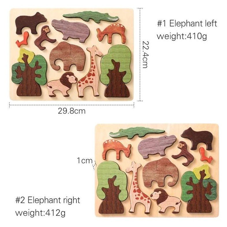 Montessori Wooden Wildlife Puzzle - Oliver & Company Montessori Toys