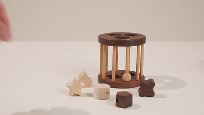 Montessori Wooden Cylinder and Threading Toy