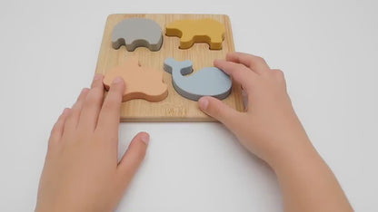 Montessori Wood and Silicone Puzzle