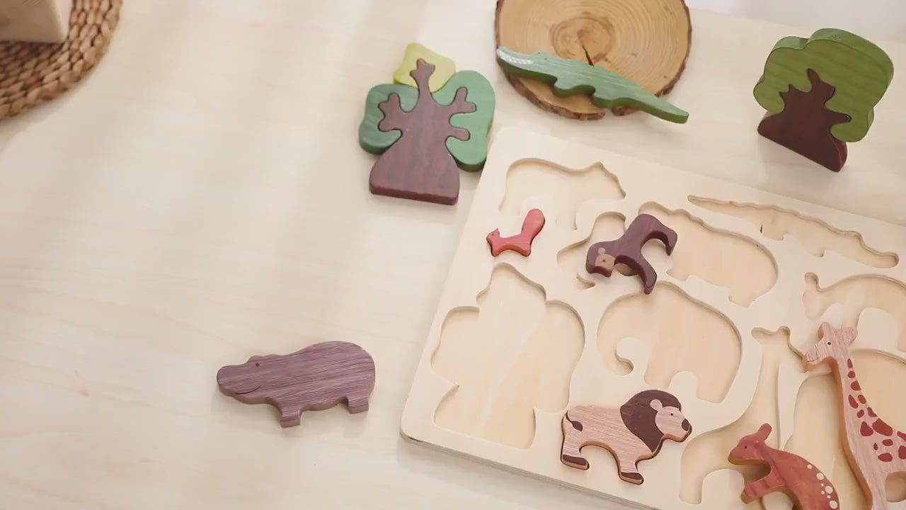 Montessori Wooden Wildlife Puzzle