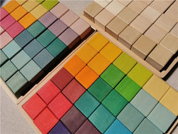 Rainbow Wooden Stacking Blocks - Oliver & Company Montessori Toys