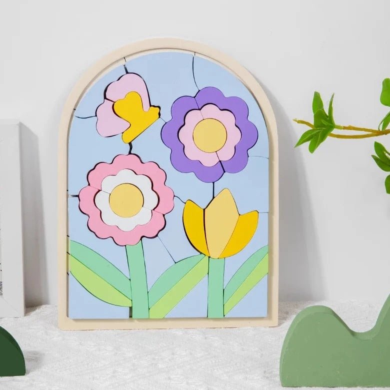 Sunny Shapes Wooden Puzzles - Oliver & Company Montessori Toys