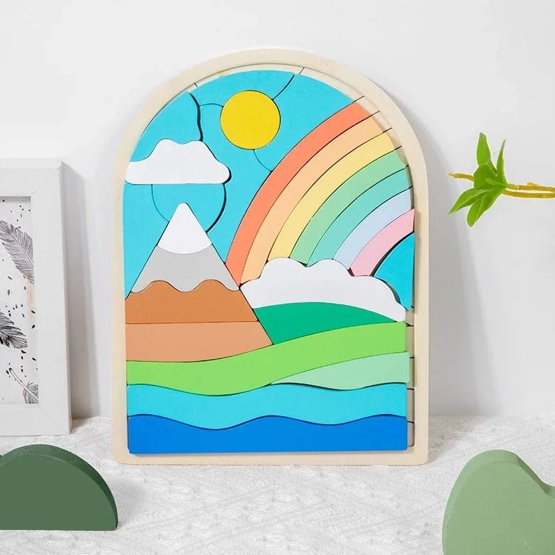 Sunny Shapes Wooden Puzzles - Oliver & Company Montessori Toys