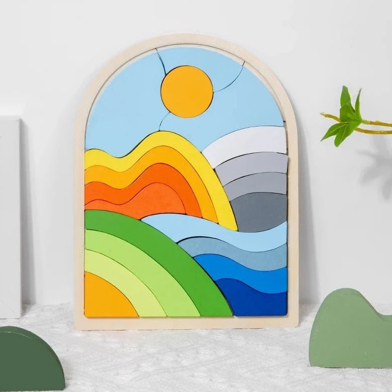 Sunny Shapes Wooden Puzzles - Oliver & Company Montessori Toys