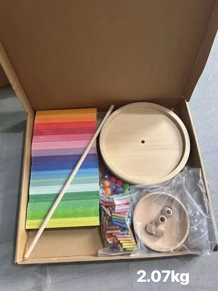 Wooden Rainbow Spiral Marble Run Tower | Montessori STEM Toy
