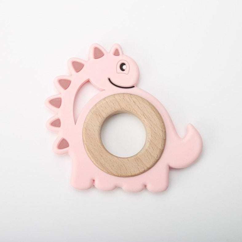 Wood and Silicone Dinosaur Teether - Oliver & Company Montessori Toys