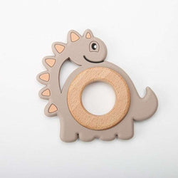 Wood and Silicone Dinosaur Teether - Oliver & Company Montessori Toys