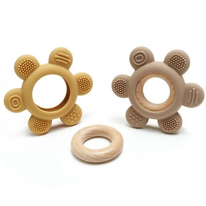 Wood and Silicone Teethers for Baby - Oliver & Company Montessori Toys