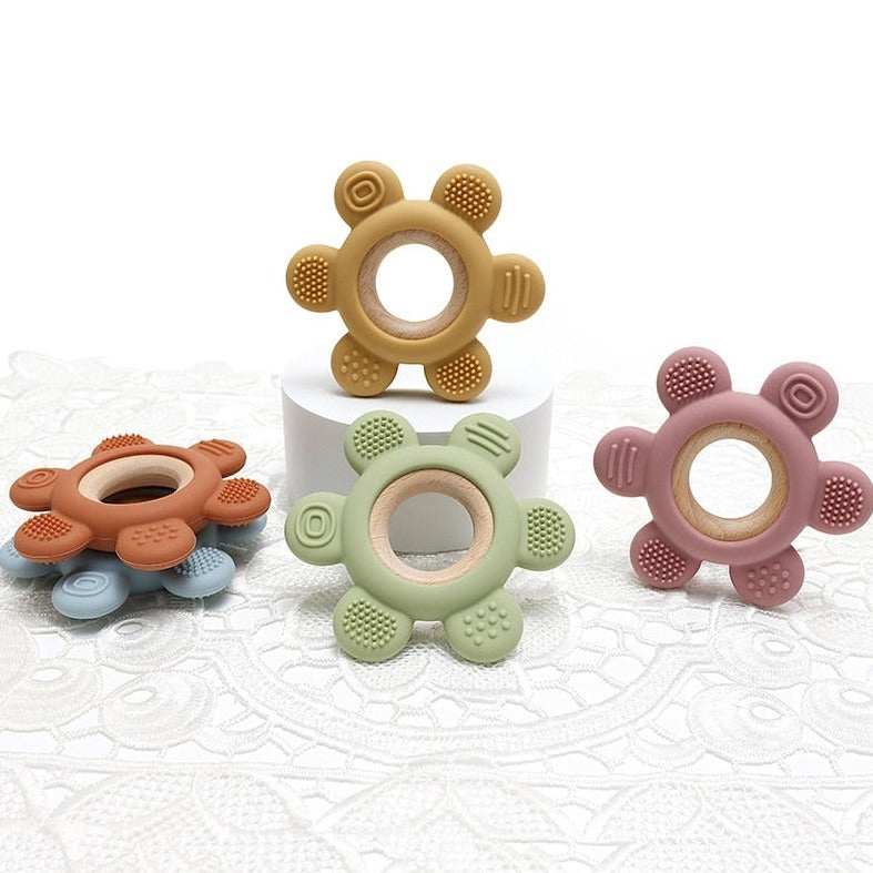 Wood and Silicone Teethers for Baby - Oliver & Company Montessori Toys