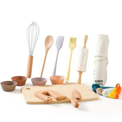 Wooden and Silicone Kitchenware Sets - Oliver & Company Montessori Toys
