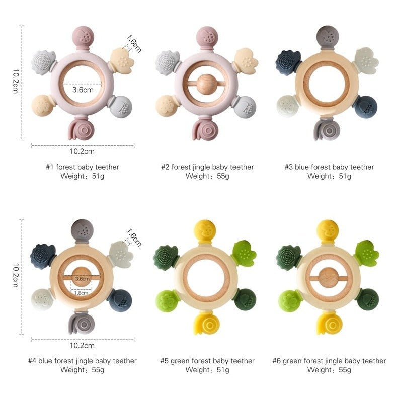 Wooden Baby Forest Teethers - Oliver & Company Montessori Toys