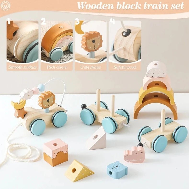 Wooden Montessori Block Toy Cars - Oliver & Company Montessori Toys