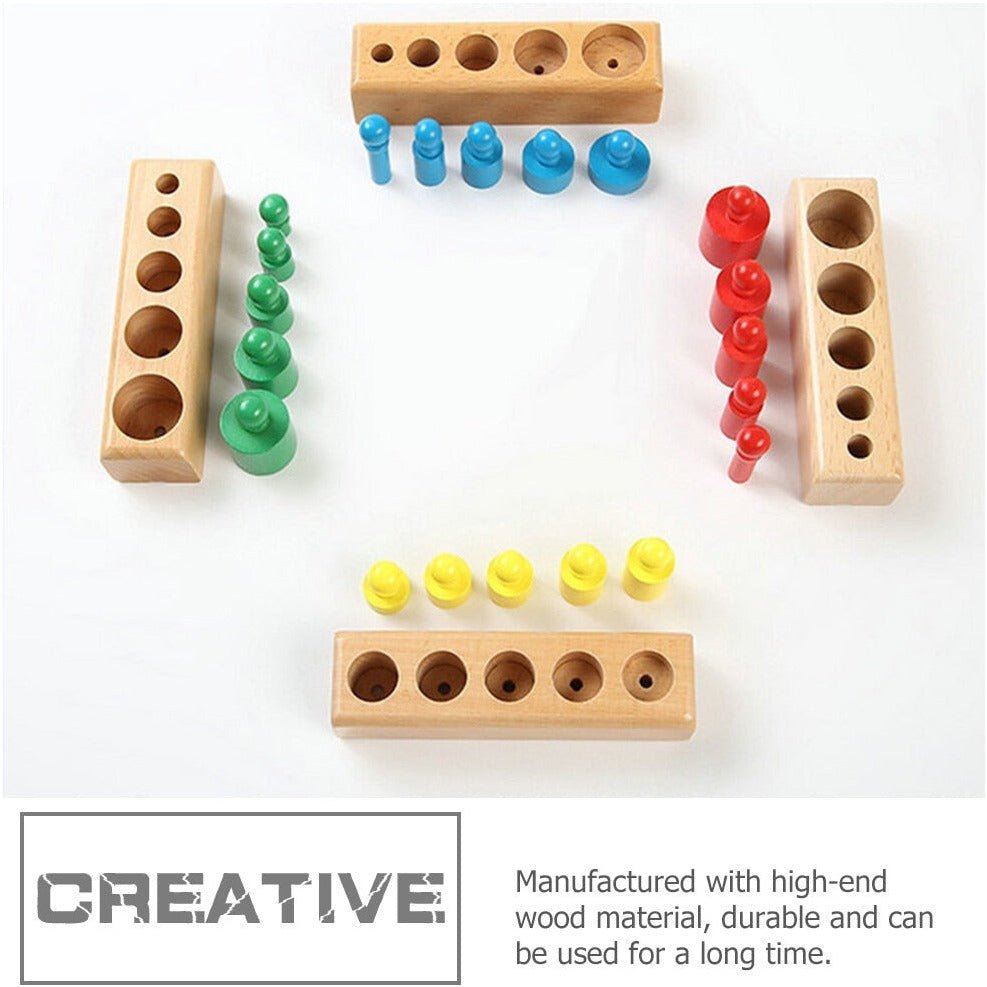 Wooden Montessori Cylinder Socket Set - Oliver & Company Montessori Toys