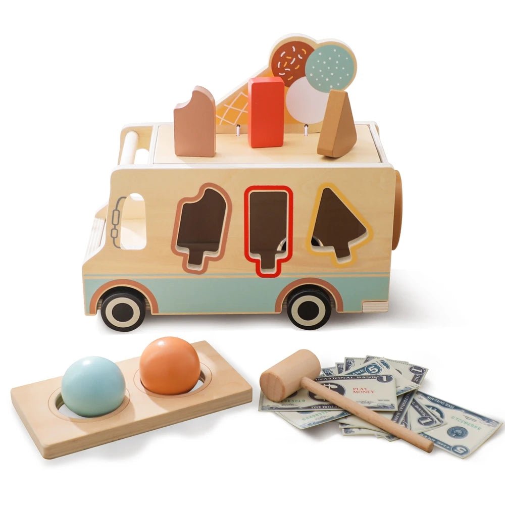 Wooden Montessori Ice Cream Truck - Oliver & Company Montessori Toys
