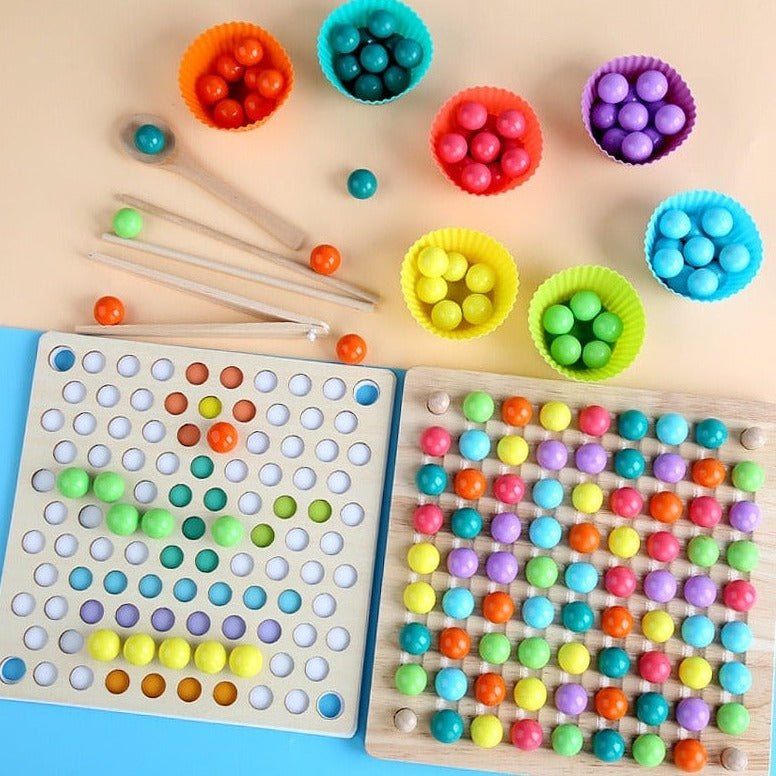 Wooden Montessori Rainbow Color Sorting & Matching Games -2-Sets - Oliver & Company Montessori Toys