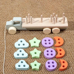 Wooden Montessori Truck and Trailer Toys - Oliver & Company Montessori Toys