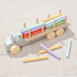 Wooden Montessori Truck and Trailer Toys - Oliver & Company Montessori Toys