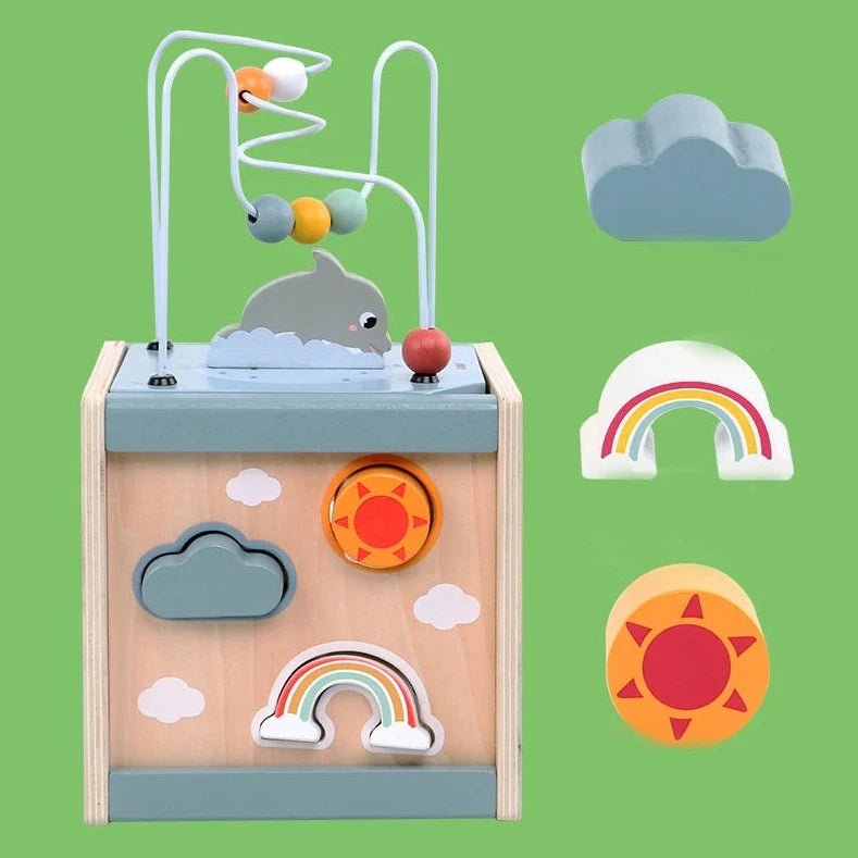 Wooden Ocean Activity Cube - Oliver & Company Montessori Toys