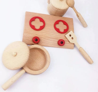 Wooden Pretend Play Kitchen Tools - Oliver & Company Montessori Toys