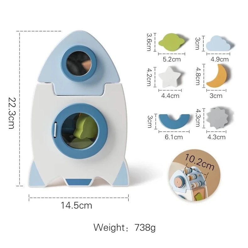 Wooden Rocket 5-in-1 Montessori Toy Set - Oliver & Company Montessori Toys