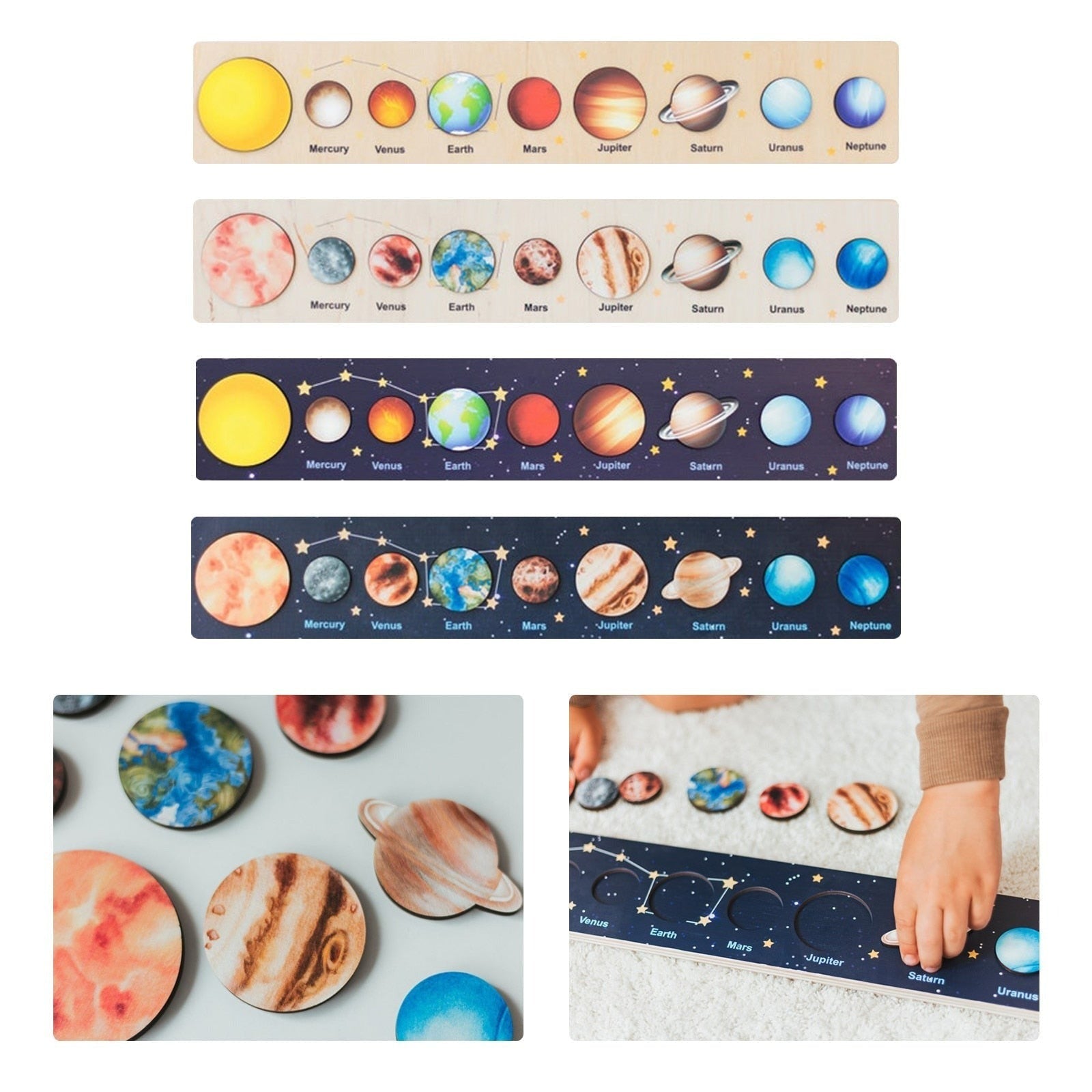 Wooden Solar System Puzzle - Oliver & Company Montessori Toys