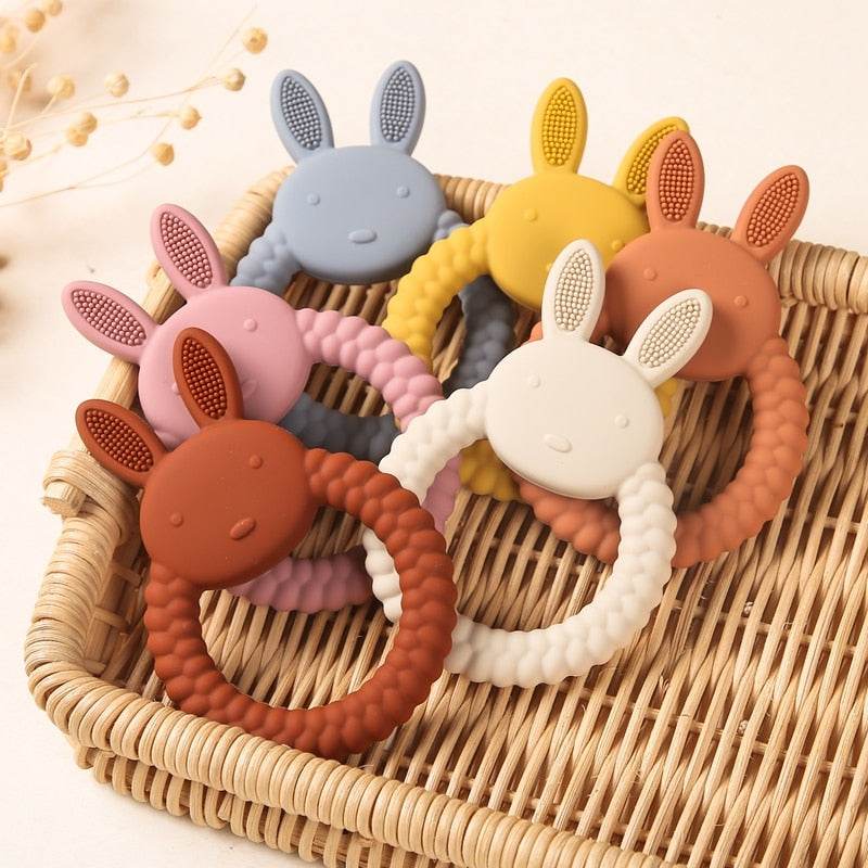 1Pc Baby Rabbit Silicone Teether