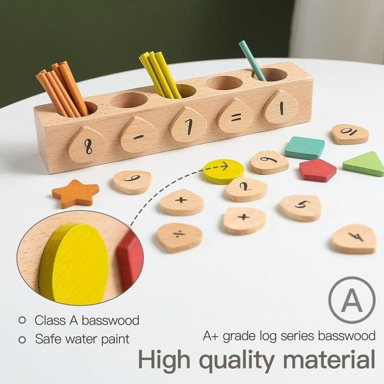 Montessori Wooden Counting Sticks Match Puzzle - Oliver & Company Toys