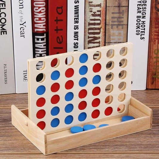 Montessori Wooden Four In A Row Classic Family Game